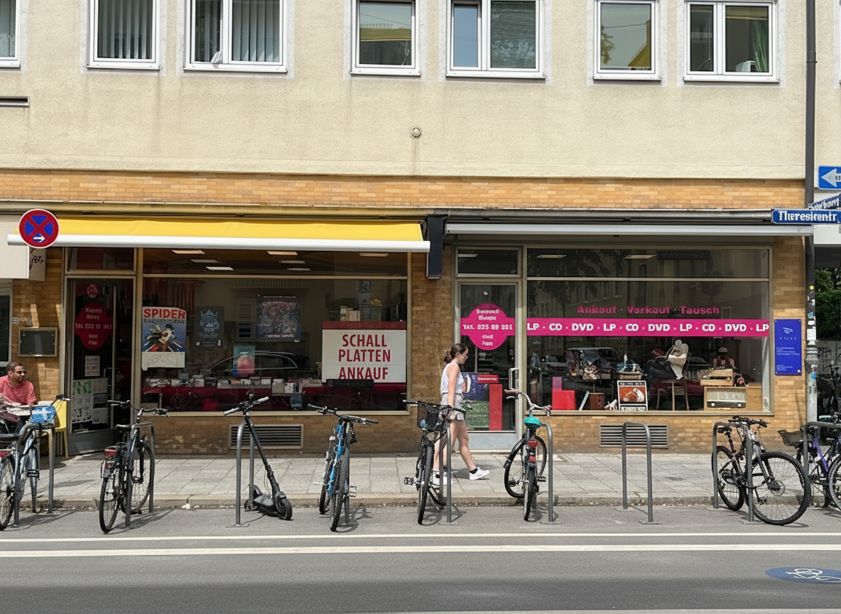 Second Music & Fun Laden München – Schallplatten Regale